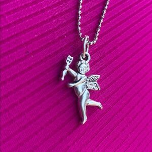 Silver Angel Pendant Necklace